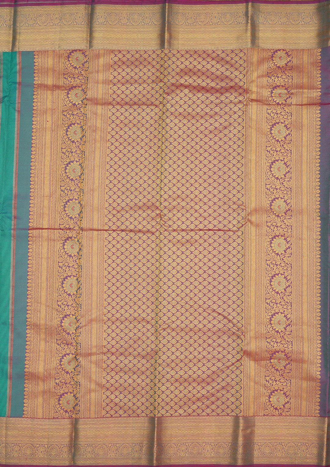 Turquoise Blue Zariwork Pure Silk Saree-Koskii