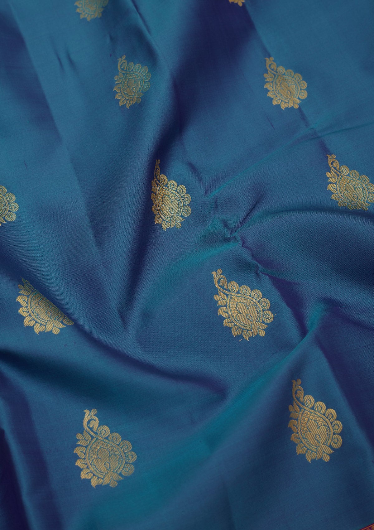 Turquoise Blue Zariwork Pure Silk Saree-Koskii