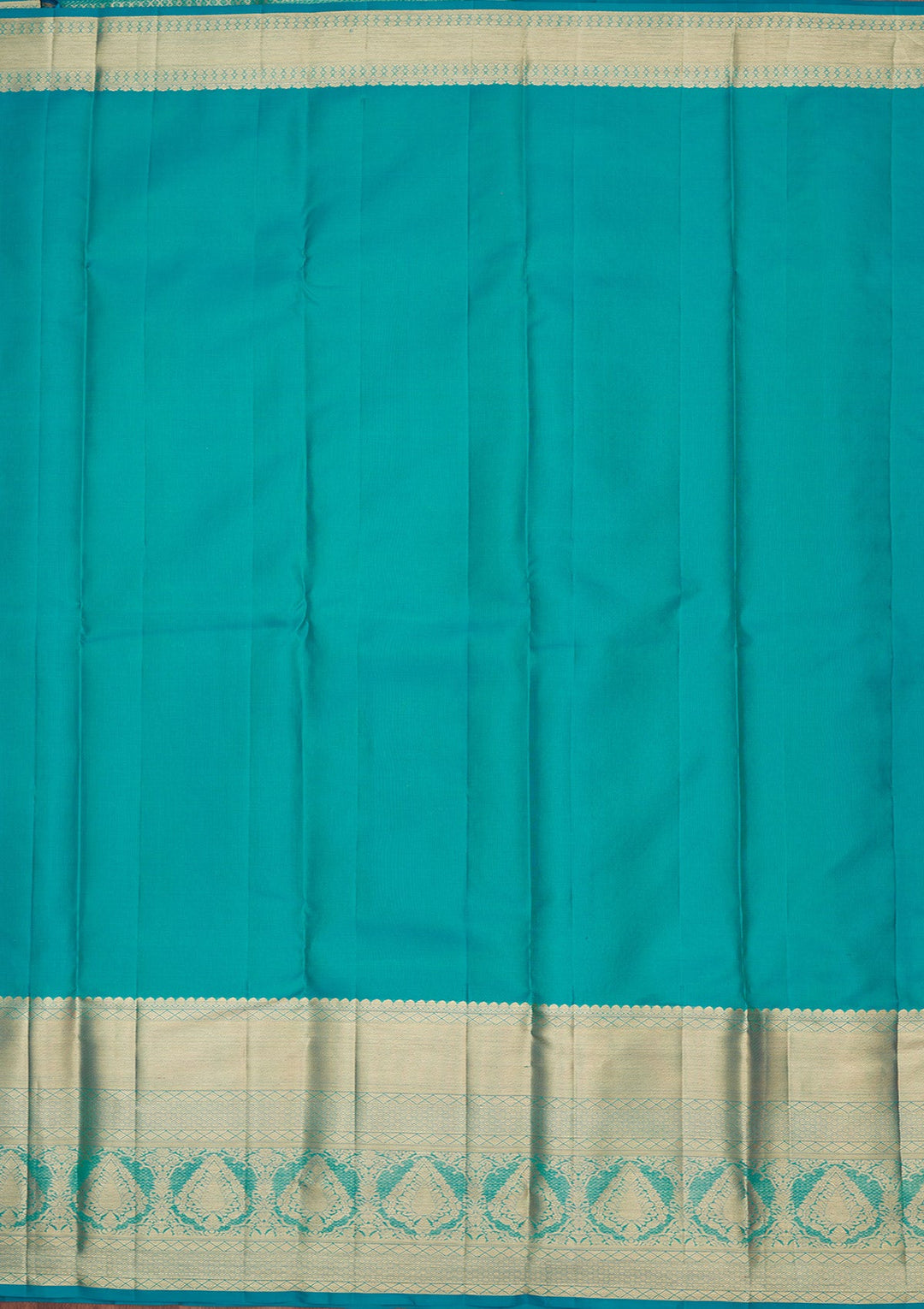 Turquoise Blue Zariwork Pure Silk Saree-Koskii