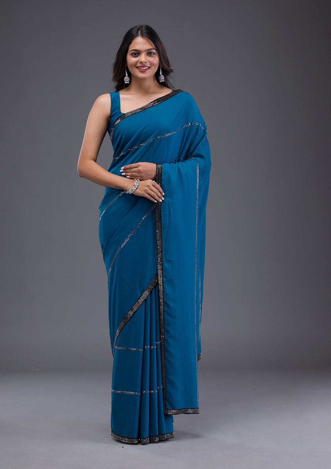 Lavender Stonework Crepe Designer Saree-Koskii