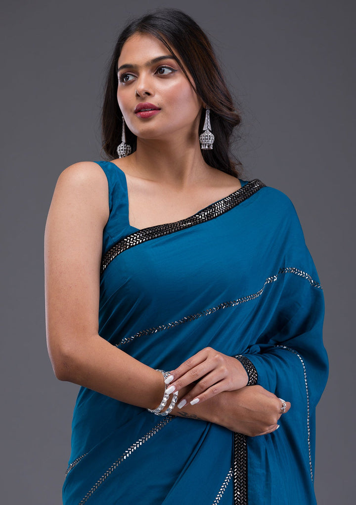 Lavender Stonework Crepe Designer Saree-Koskii