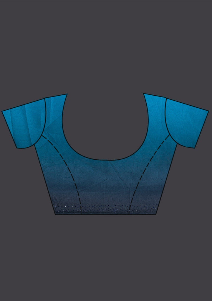 Black Swarovski Banarasi Silk  Saree-Koskii