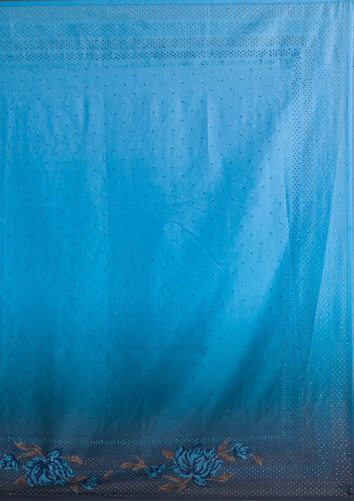 Grey Threadwork Shimmer Designer Saree-Koskii