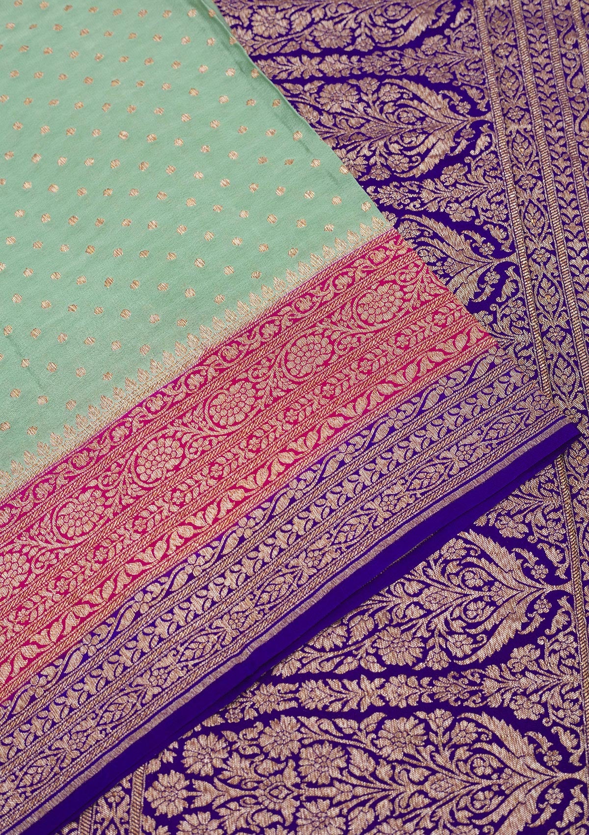 Turquoise Blue Zariwork Art Silk Saree