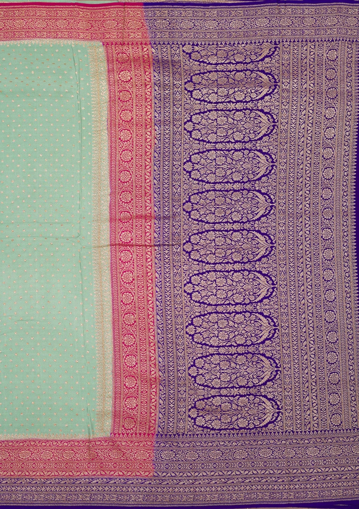 Turquoise Blue Zariwork Art Silk Saree