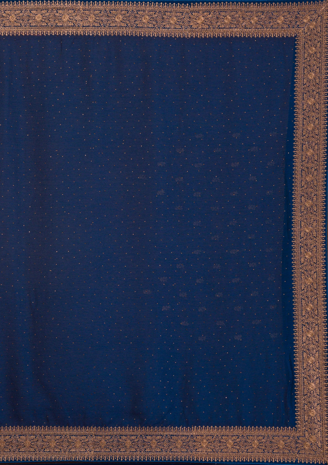 Turquoise Blue Zariwork Georgette Saree-Koskii