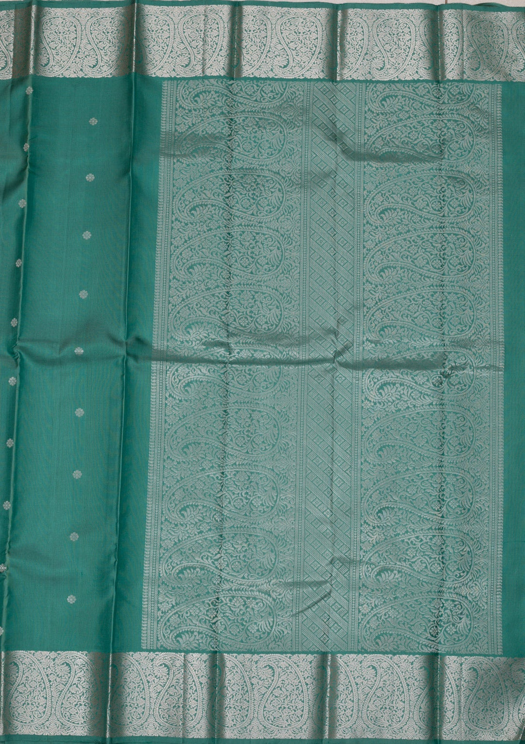 Turquoise Blue Zariwork Pure Silk Saree-Koskii