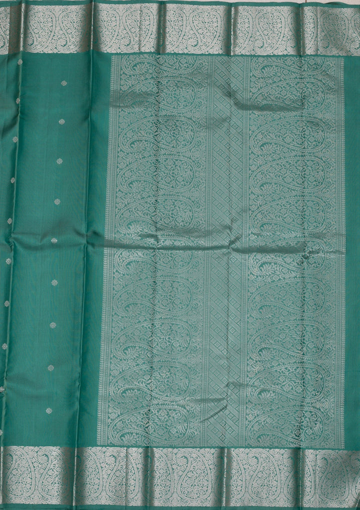 Turquoise Blue Zariwork Pure Silk Saree-Koskii