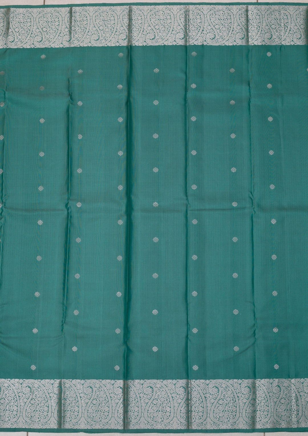 Turquoise Blue Zariwork Pure Silk Saree-Koskii