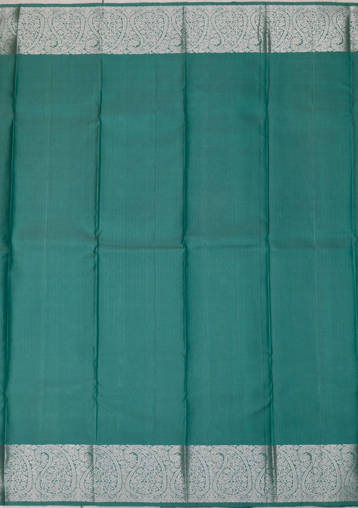 Turquoise Blue Zariwork Pure Silk Saree-Koskii