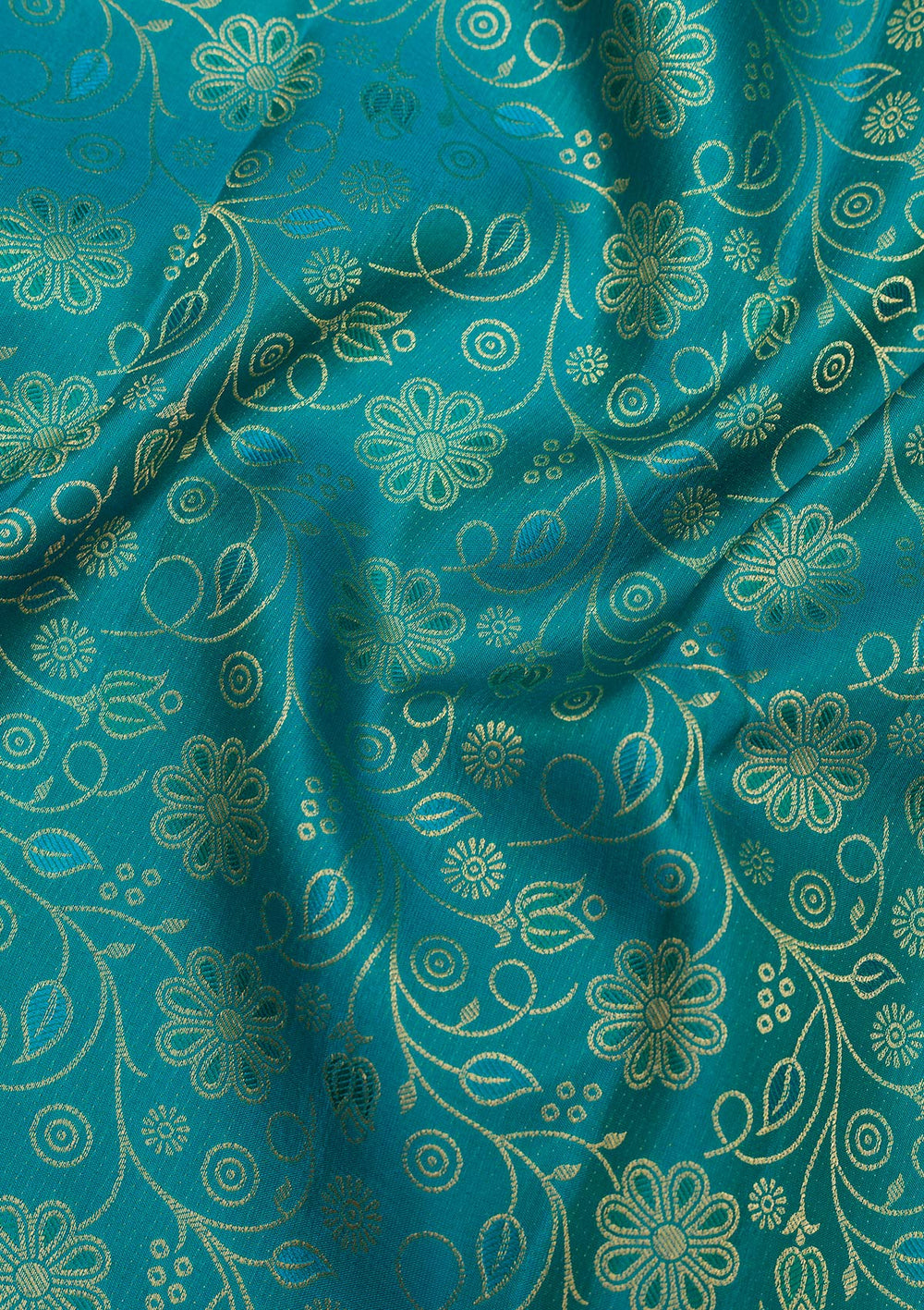 Turquoise Blue Zariwork Pure Silk Saree-Koskii