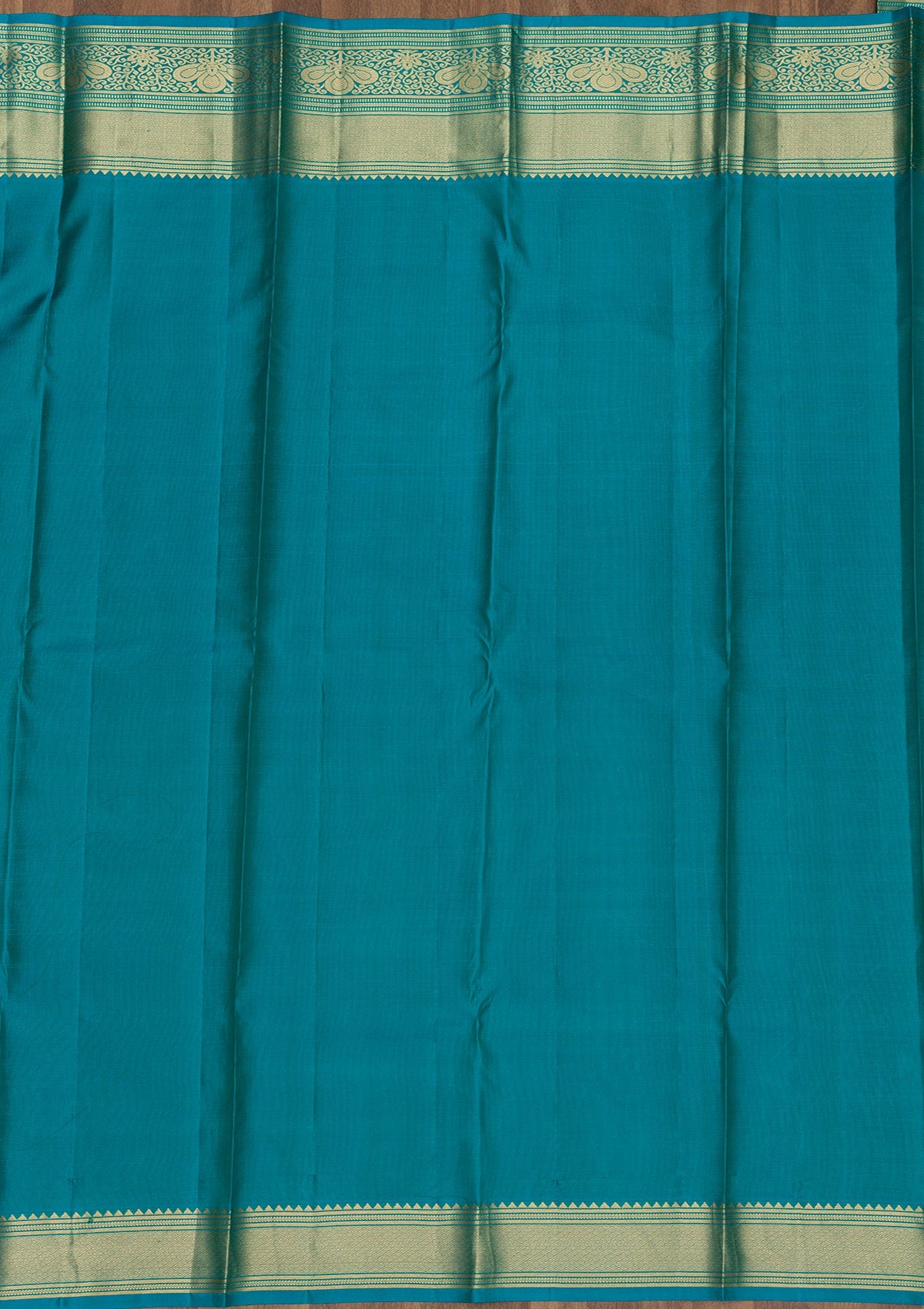 Turquoise Blue Zariwork Pure Silk Saree-Koskii