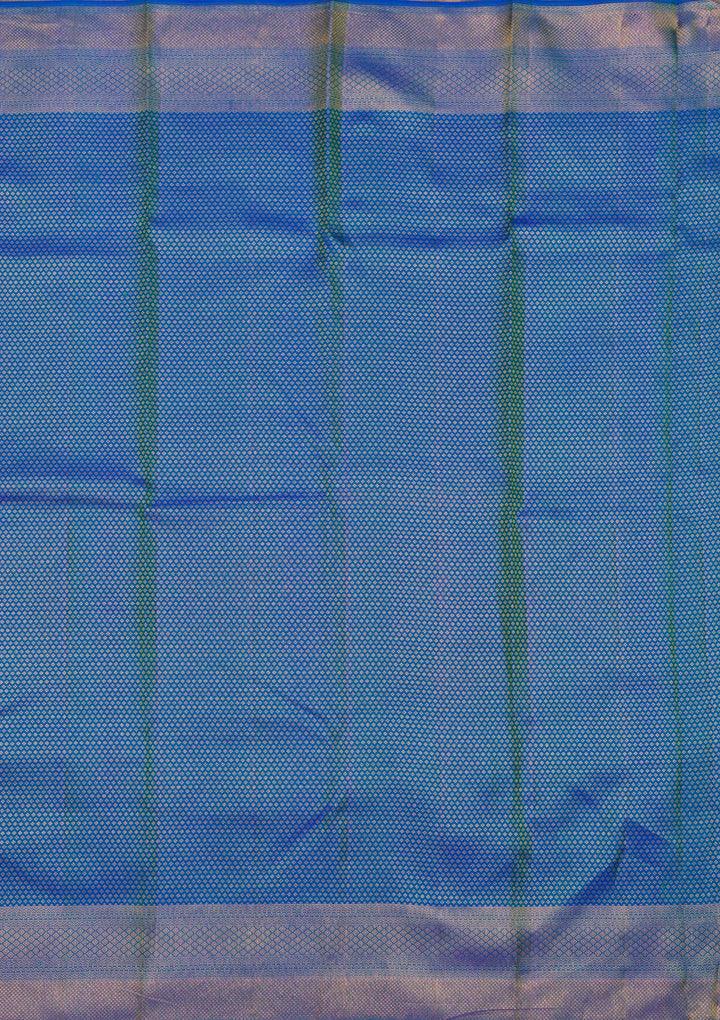 Turquoise Blue Zariwork Pure Silk Saree-Koskii