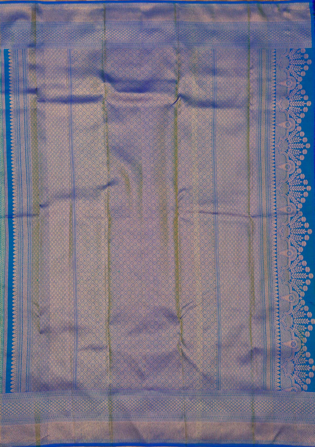 Turquoise Blue Zariwork Pure Silk Saree-Koskii