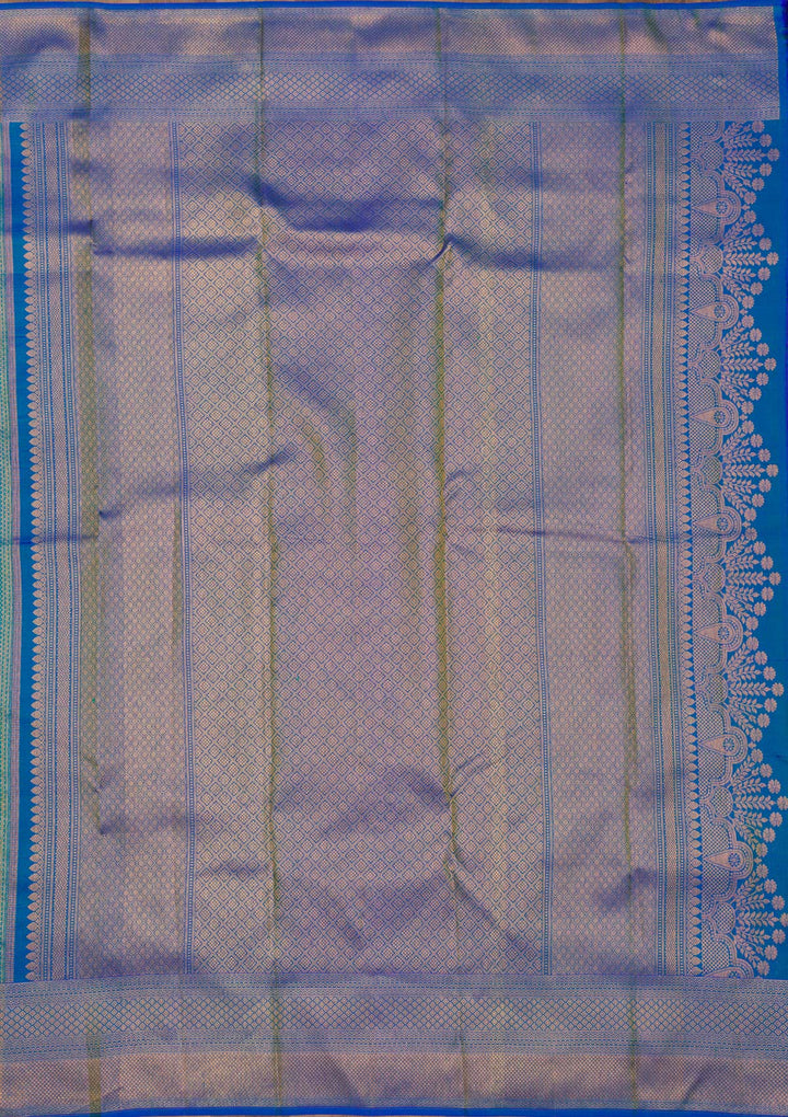 Turquoise Blue Zariwork Pure Silk Saree-Koskii