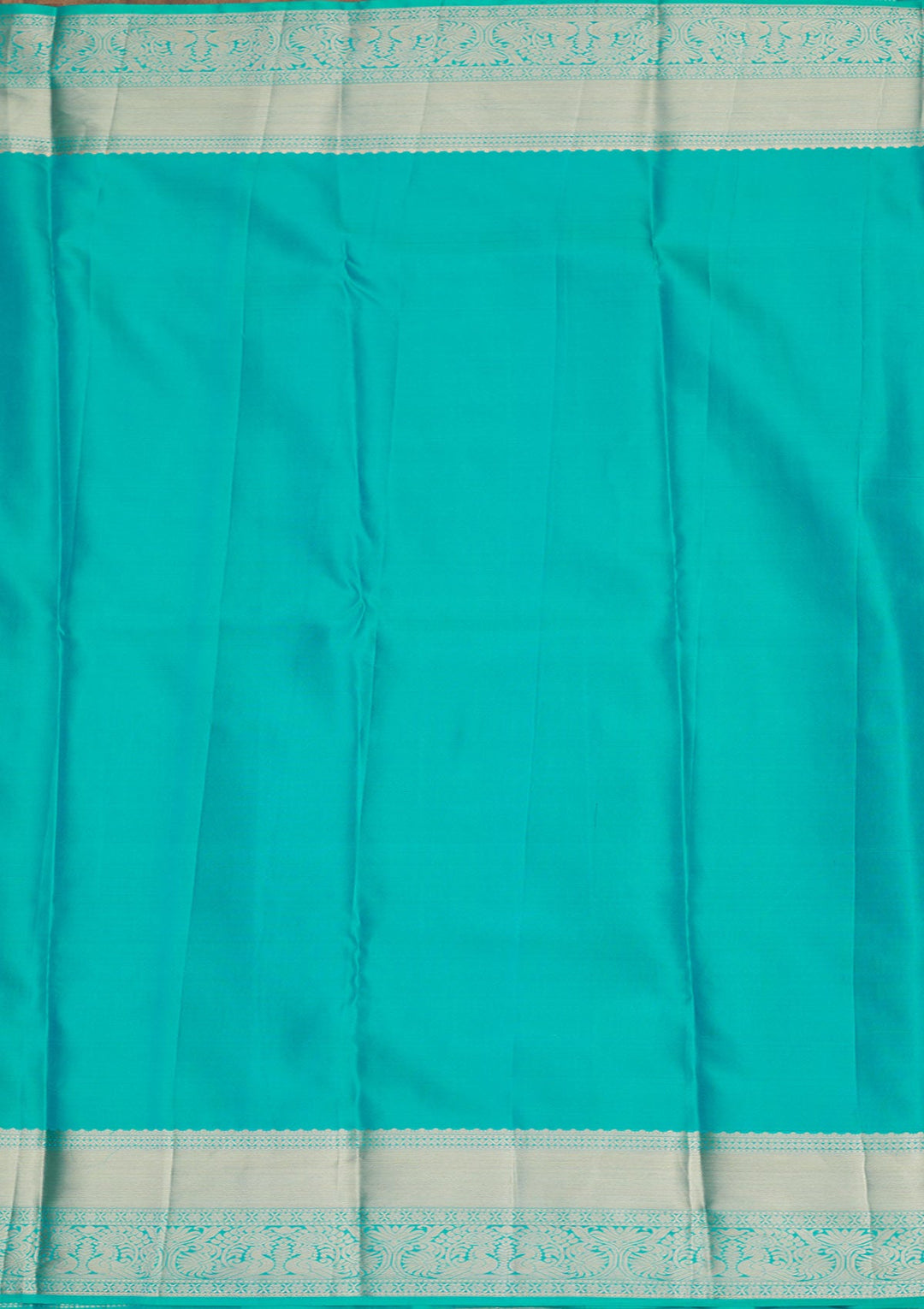 Turquoise Blue Zariwork Pure Silk Saree-Koskii