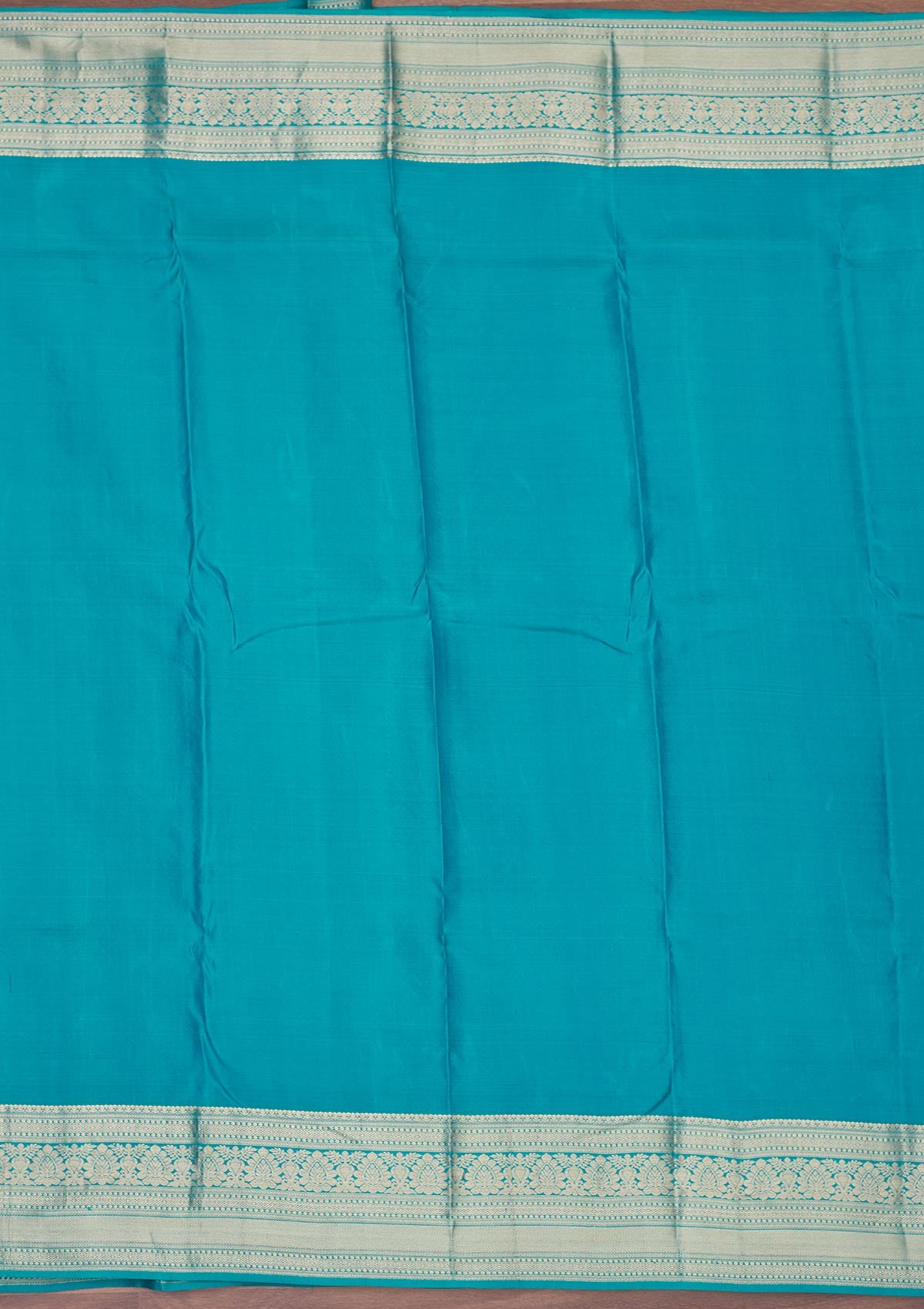 Turquoise Blue Zariwork Pure Silk Saree-Koskii