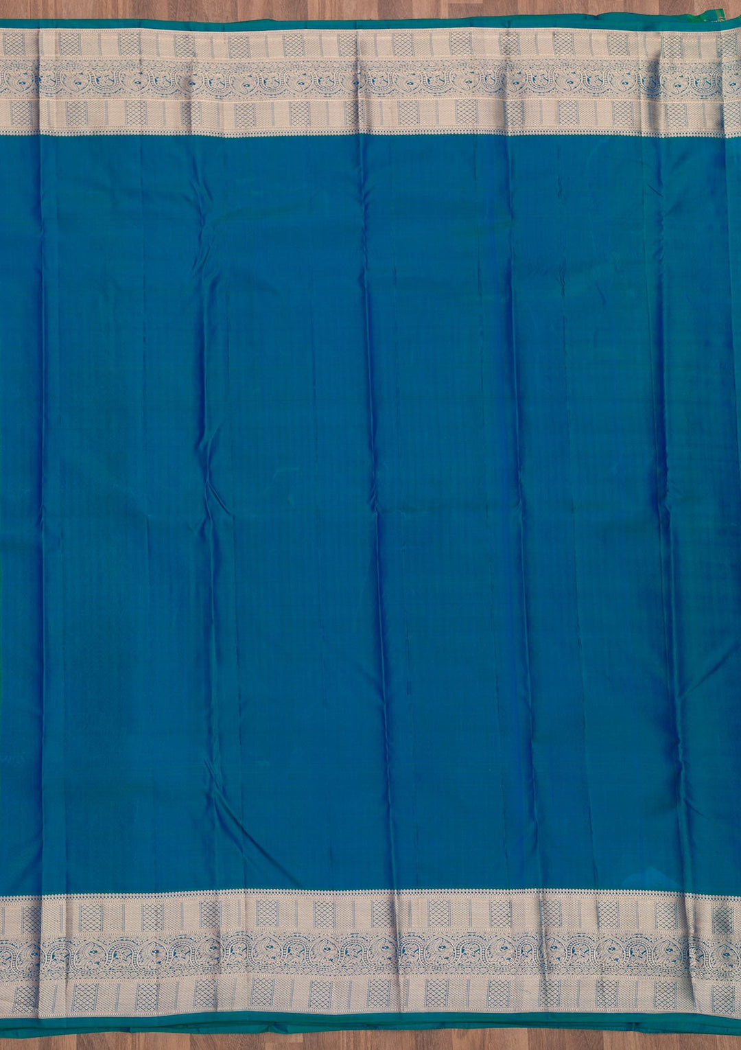 Turquoise Blue Zariwork Pure Silk Saree-Koskii