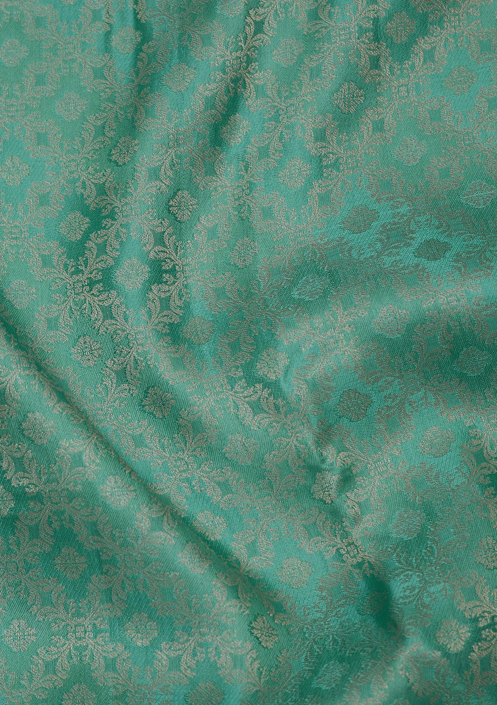 Turquoise Blue Zariwork Pure Silk Saree-Koskii