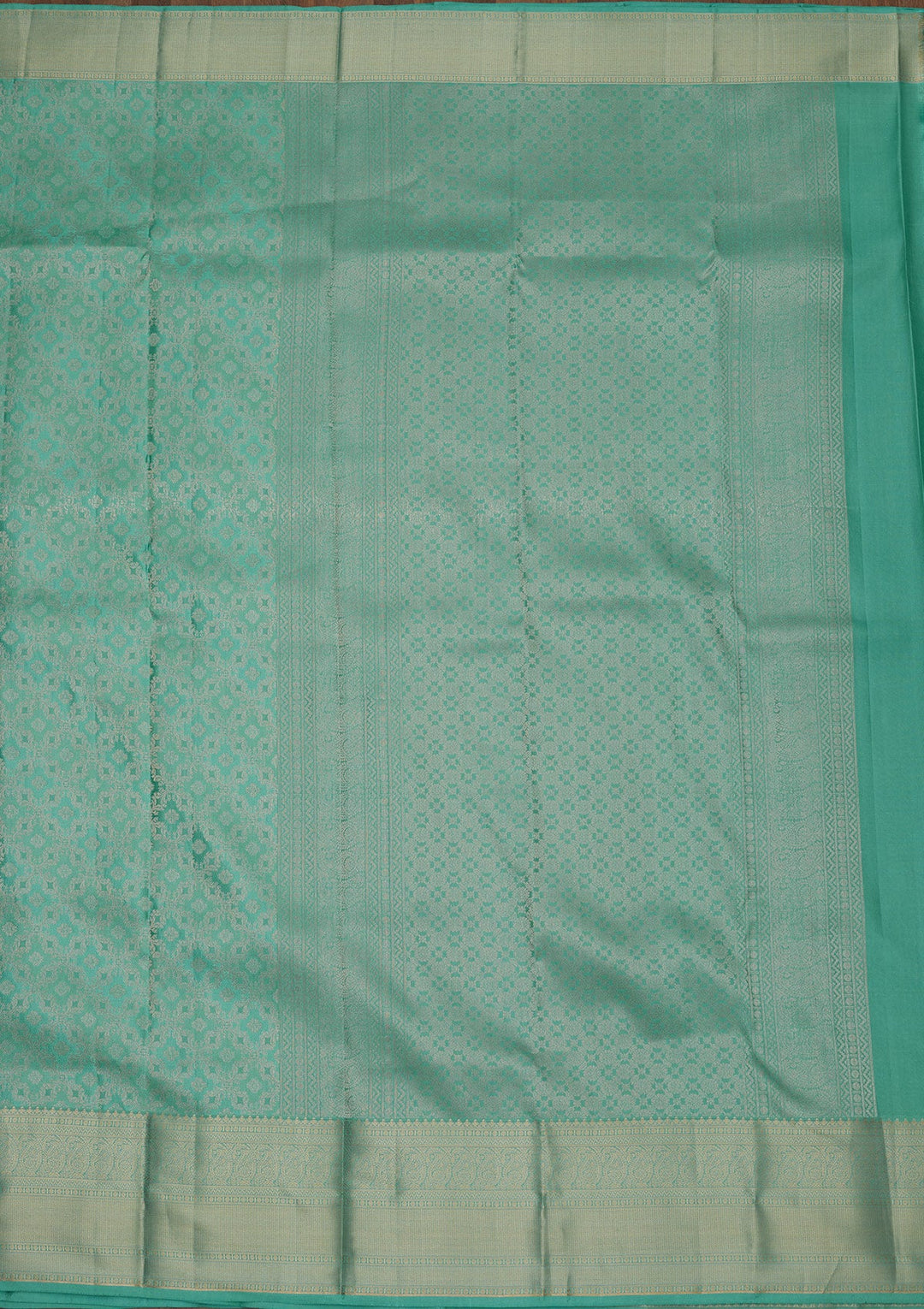 Turquoise Blue Zariwork Pure Silk Saree-Koskii