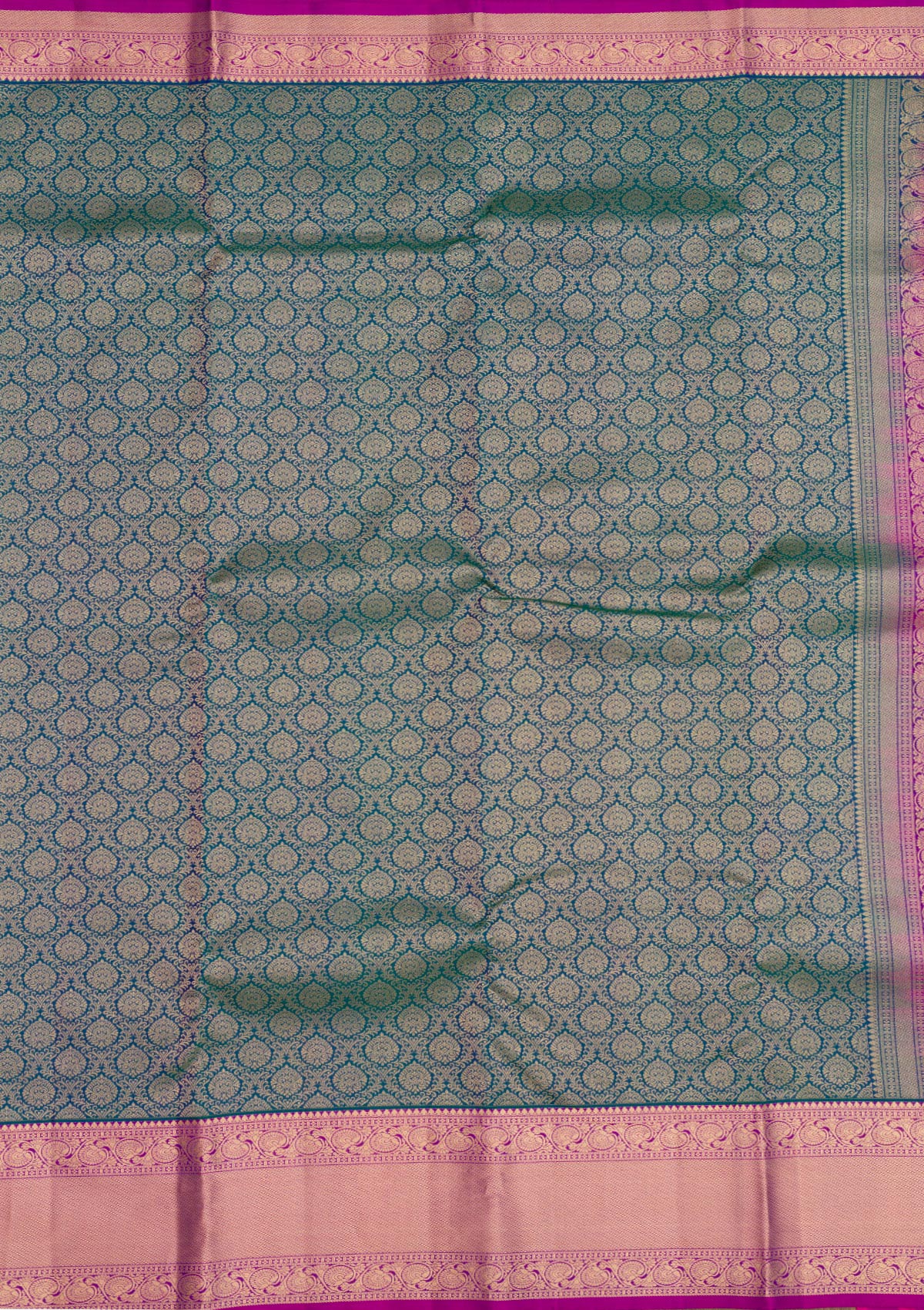 Turquoise Blue Zariwork Pure Silk Saree-Koskii