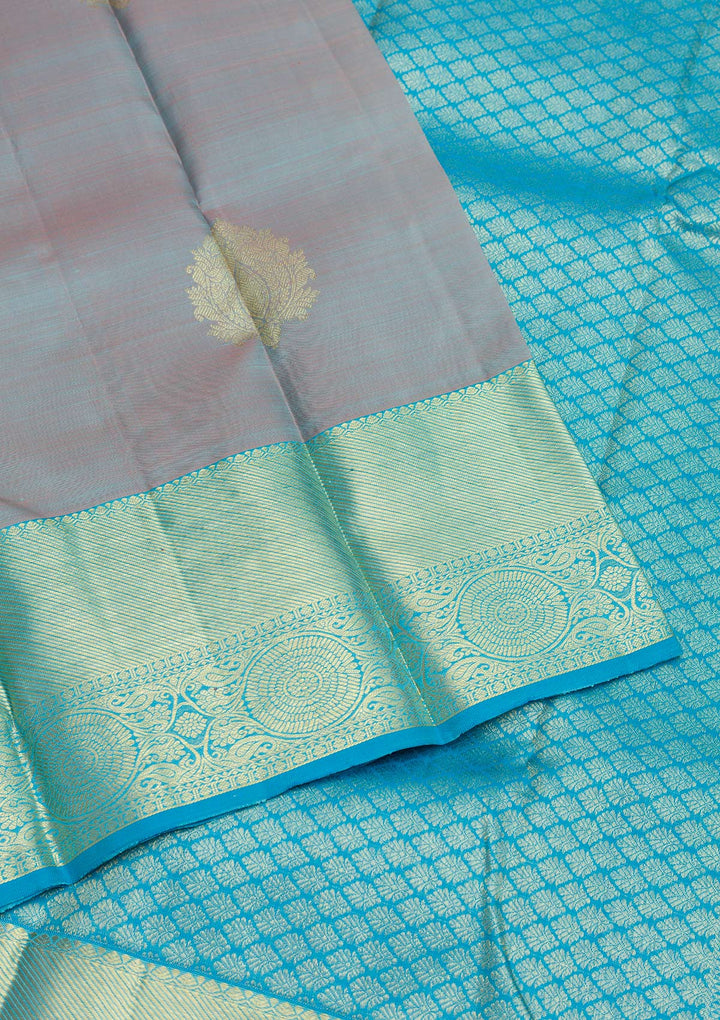 Grey Zariwork Pure Silk Saree-Koskii