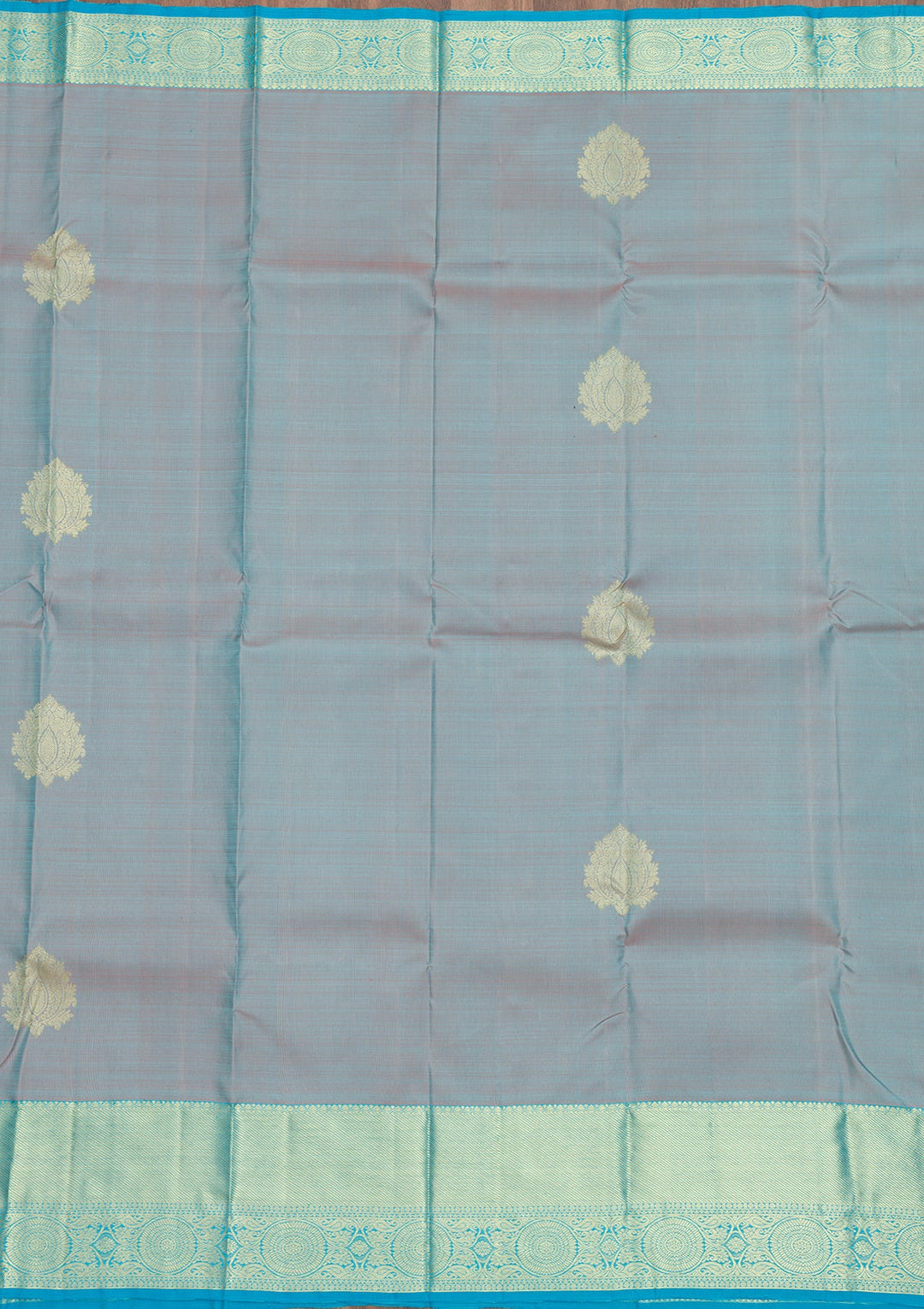 Grey Zariwork Pure Silk Saree-Koskii