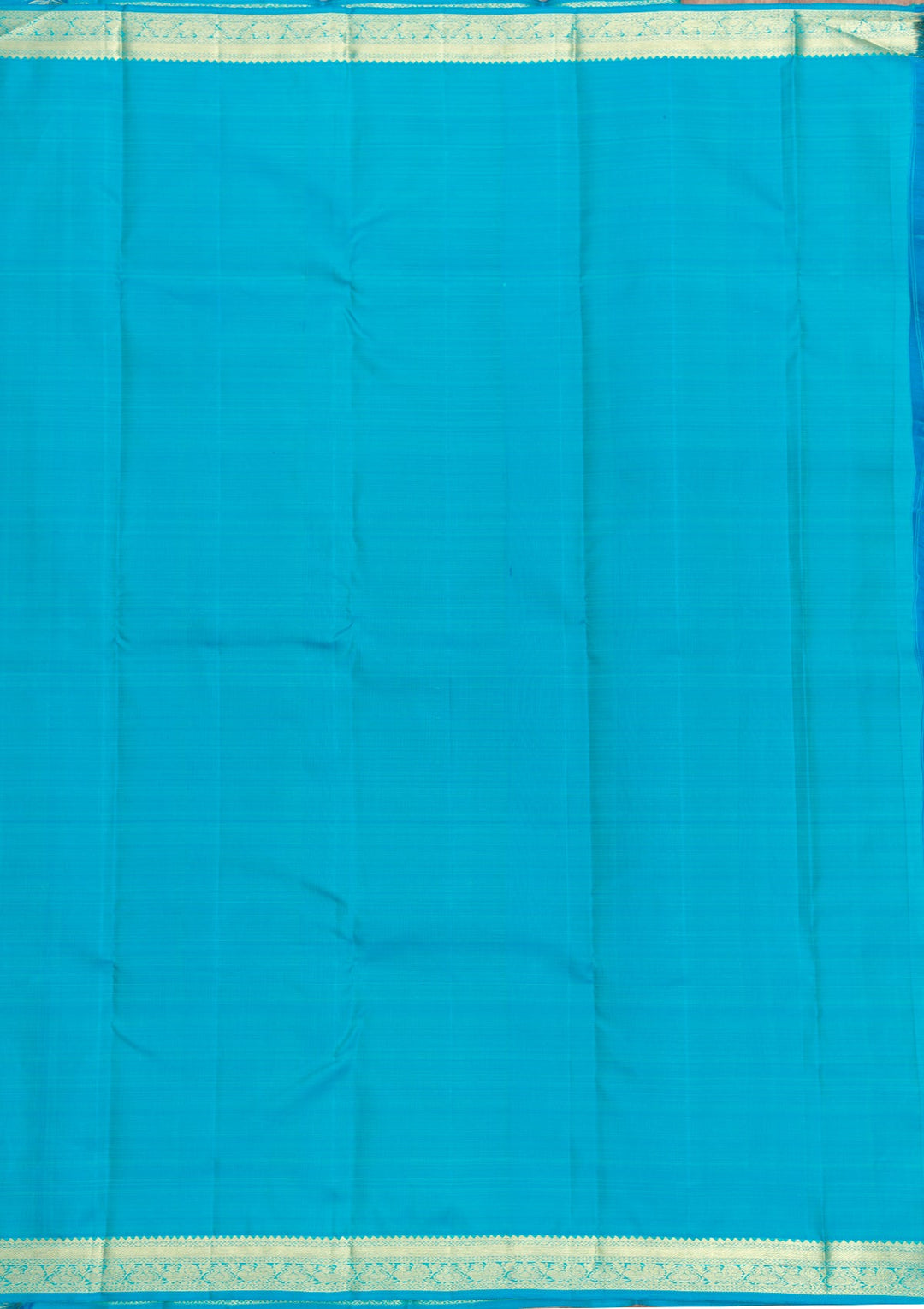 Turquoise Blue Zariwork Pure Silk Saree-Koskii