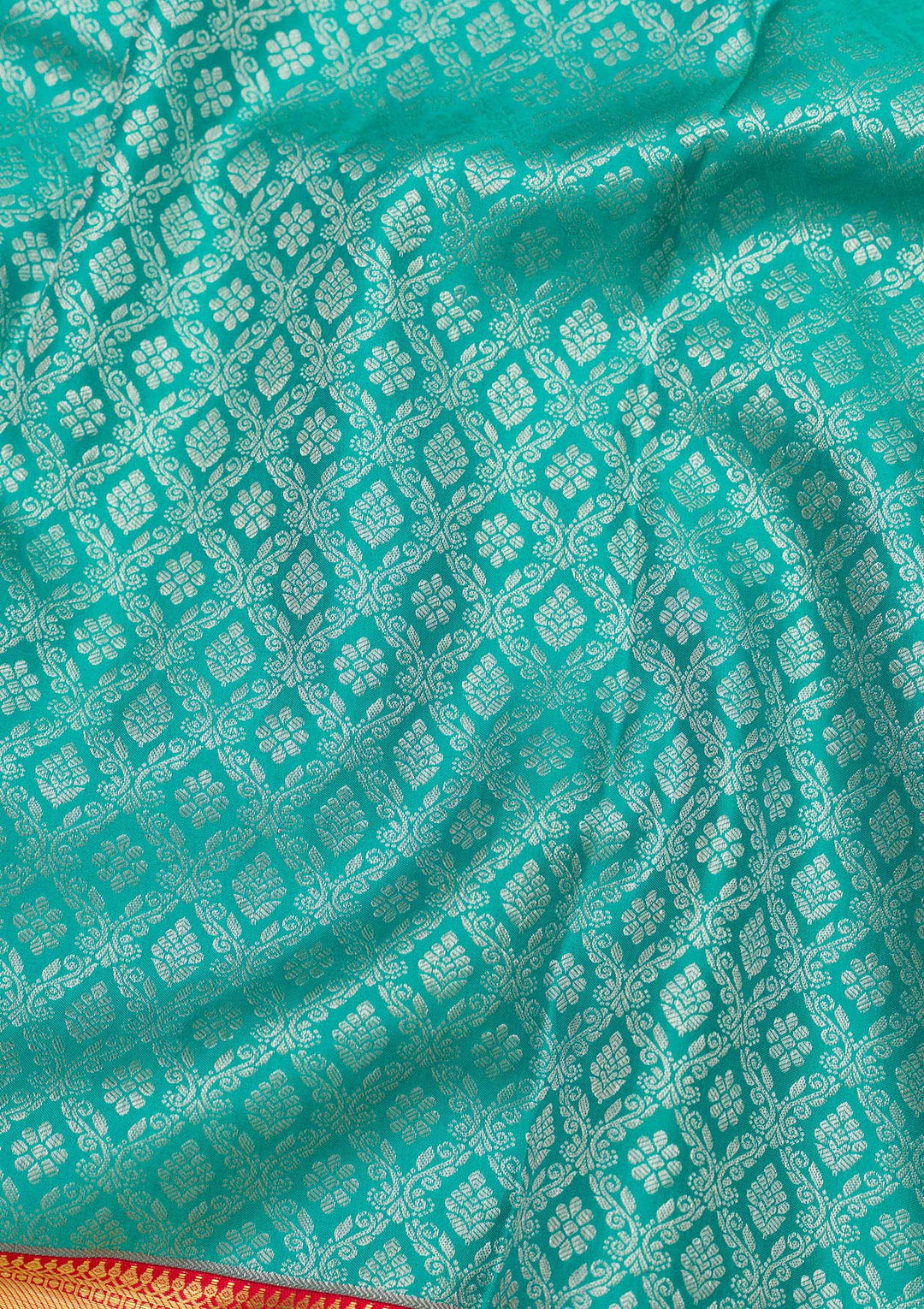 Turquoise Blue Zariwork Pure Silk Saree-Koskii
