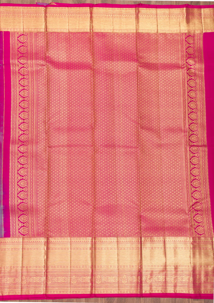 Turquoise Blue Zariwork Pure Silk Saree-Koskii