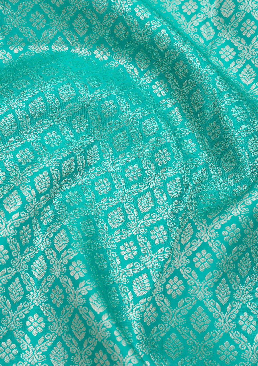 Turquoise Blue Zariwork Pure Silk Saree-Koskii
