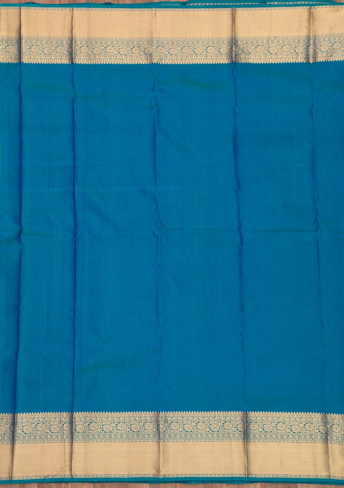 Turquoise Blue Zariwork Pure Silk Saree-Koskii