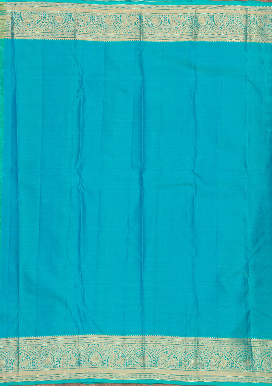 Turquoise Blue Zariwork Pure Silk Saree-Koskii