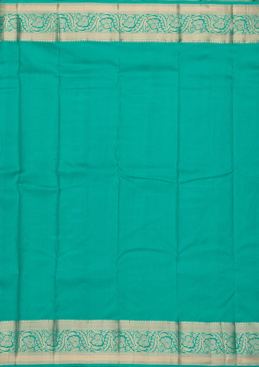Turquoise Blue Zariwork Pure Silk Saree-Koskii