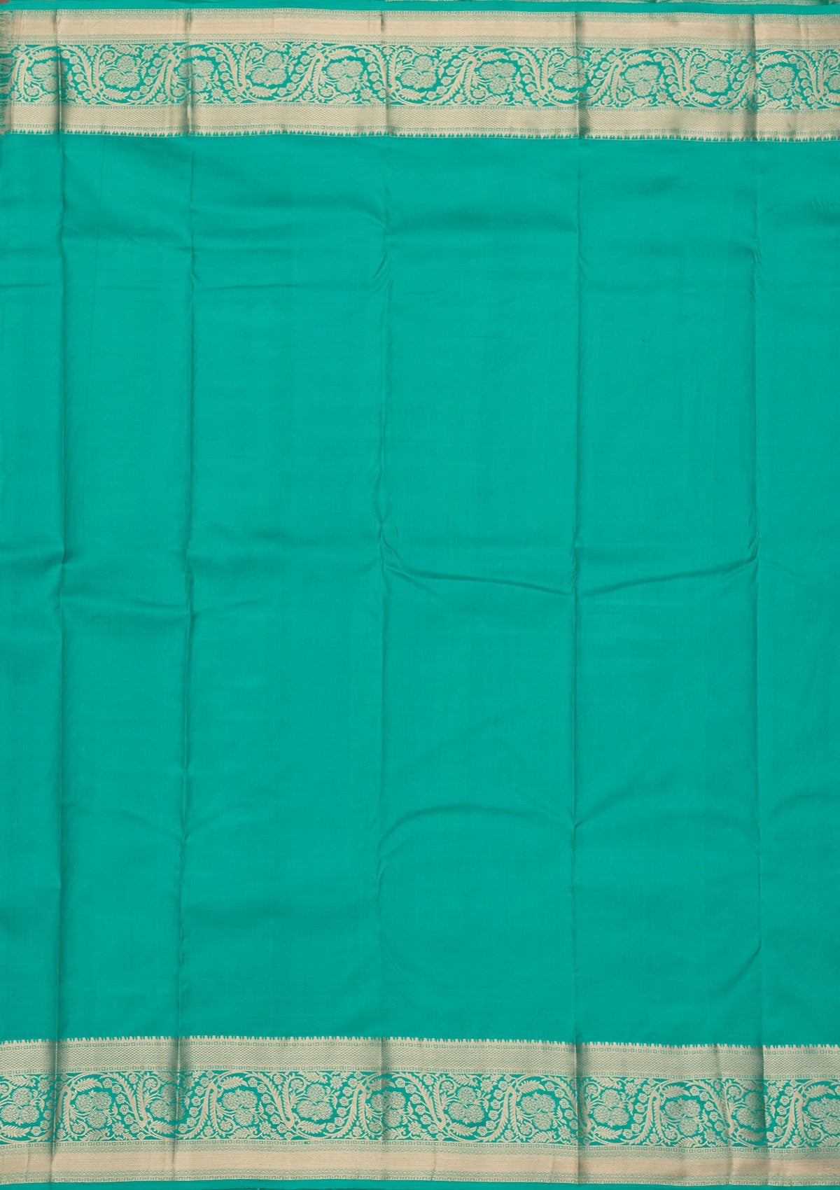 Turquoise Blue Zariwork Pure Silk Saree-Koskii