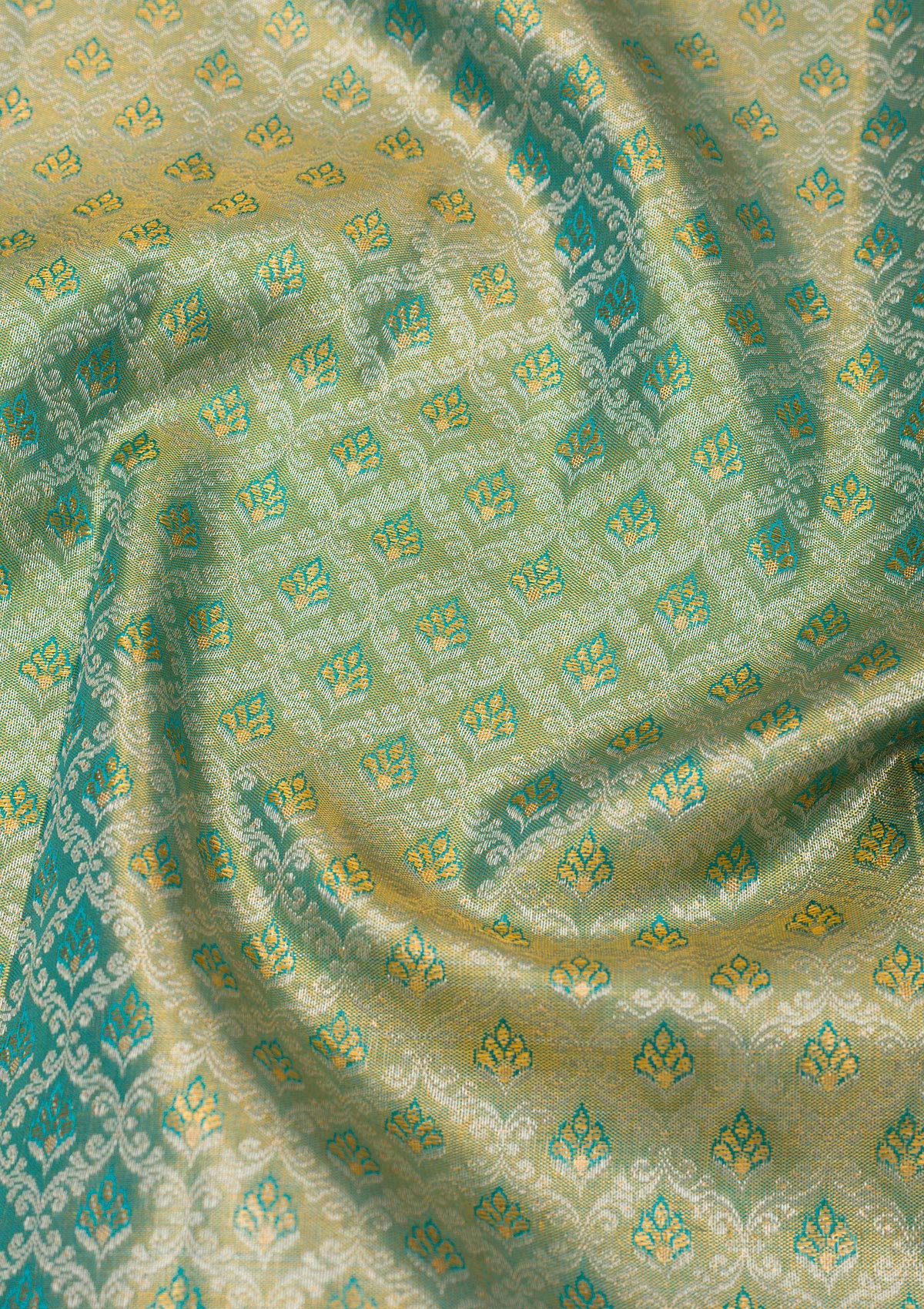 Turquoise Blue Zariwork Pure Silk Saree-Koskii