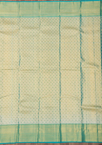 Turquoise Blue Zariwork Pure Silk Saree-Koskii