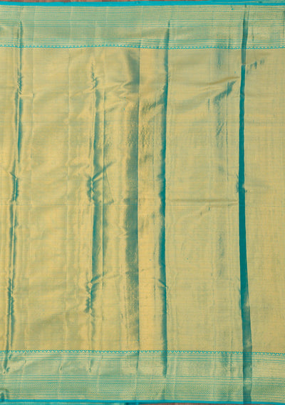 Turquoise Blue Zariwork Pure Silk Saree-Koskii