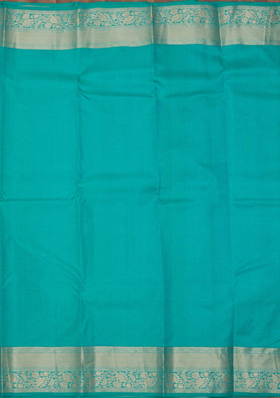 Turquoise Blue Zariwork Pure Silk Saree