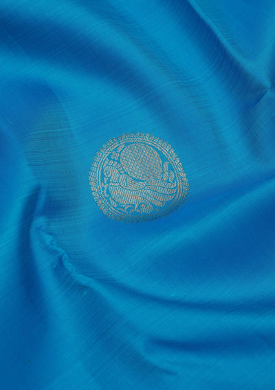 Turquoise Blue Zariwork Pure Silk Saree