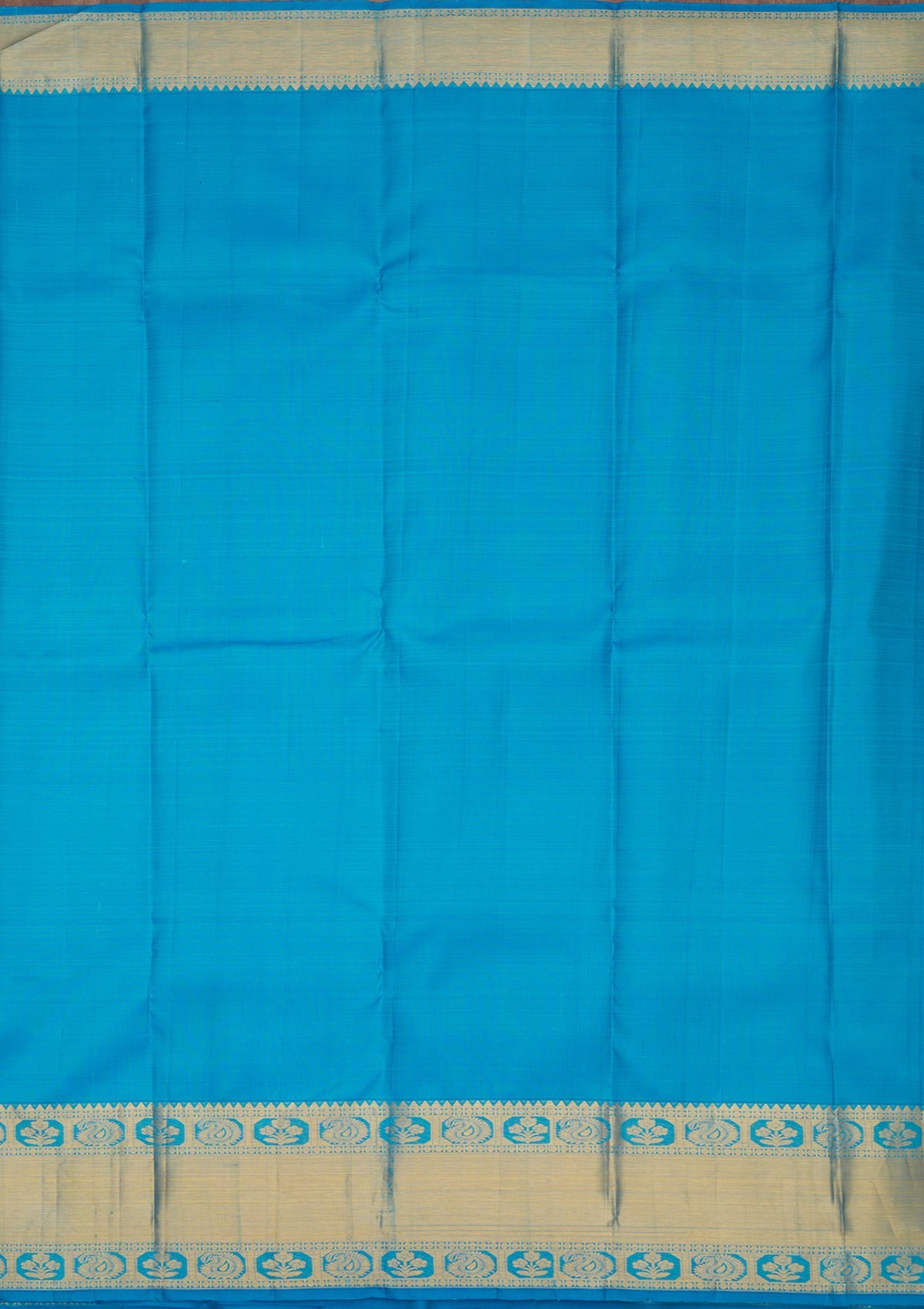 Turquoise Blue Zariwork Pure Silk Saree