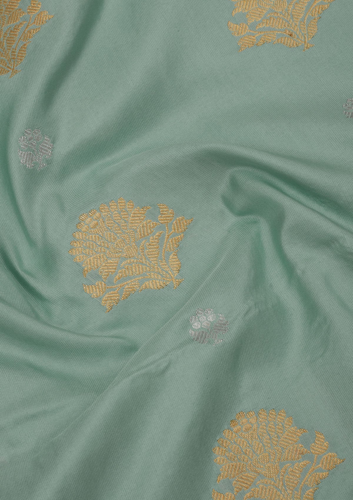 Turquoise Blue Zariwork Pure Silk Saree-Koskii