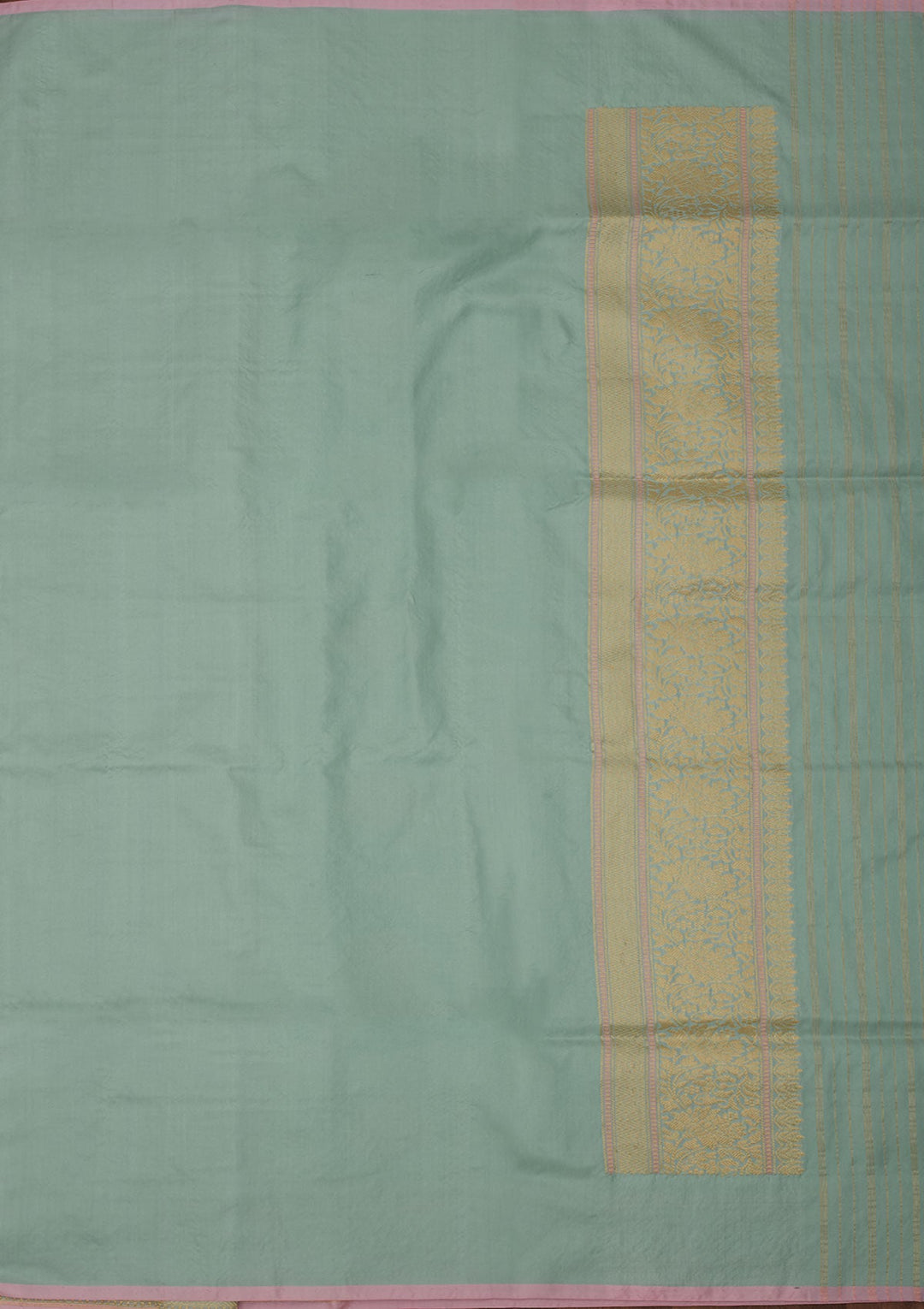Turquoise Blue Zariwork Pure Silk Saree-Koskii