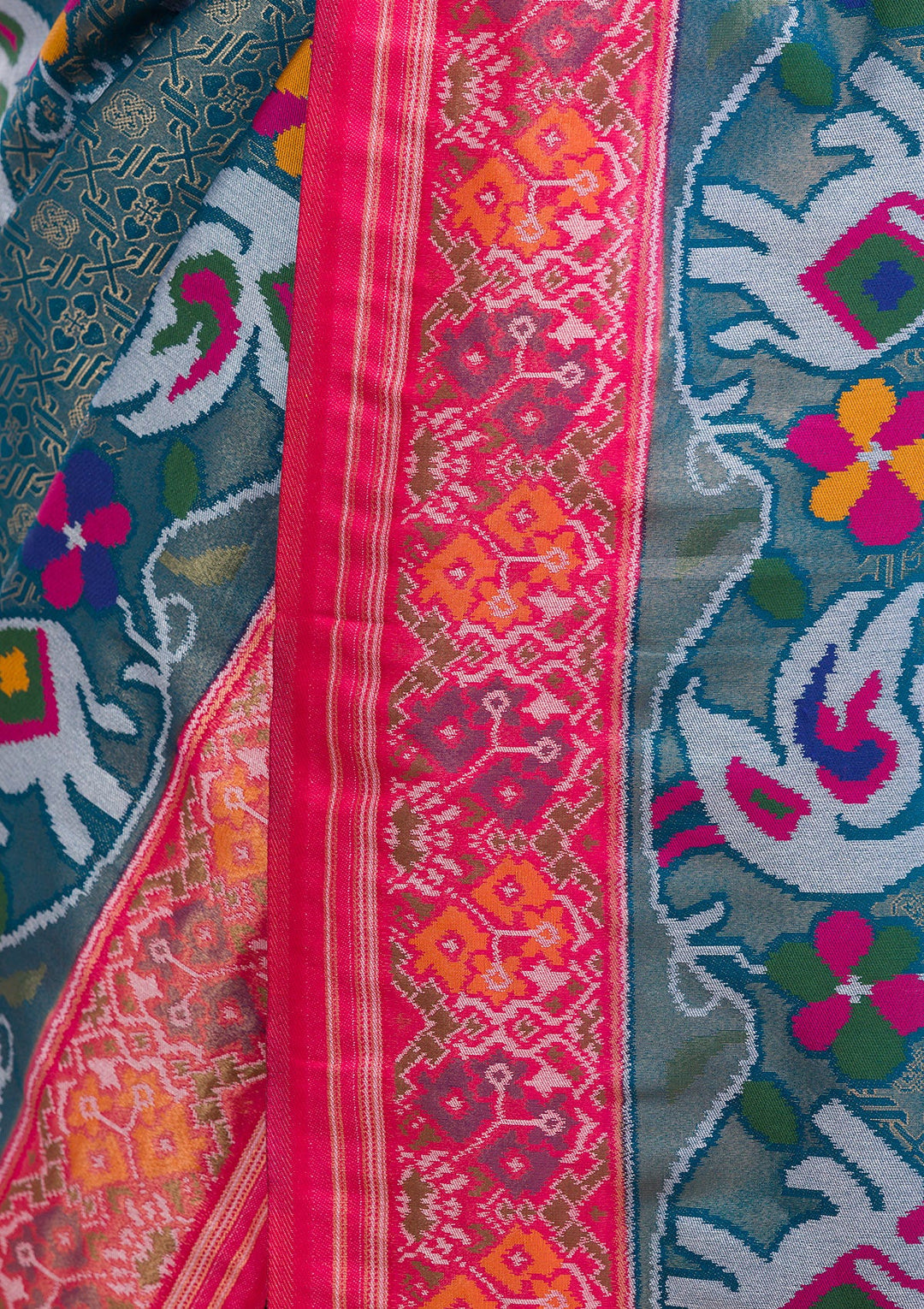 Turquoise Blue Zariwork Soft Silk Saree-Koskii