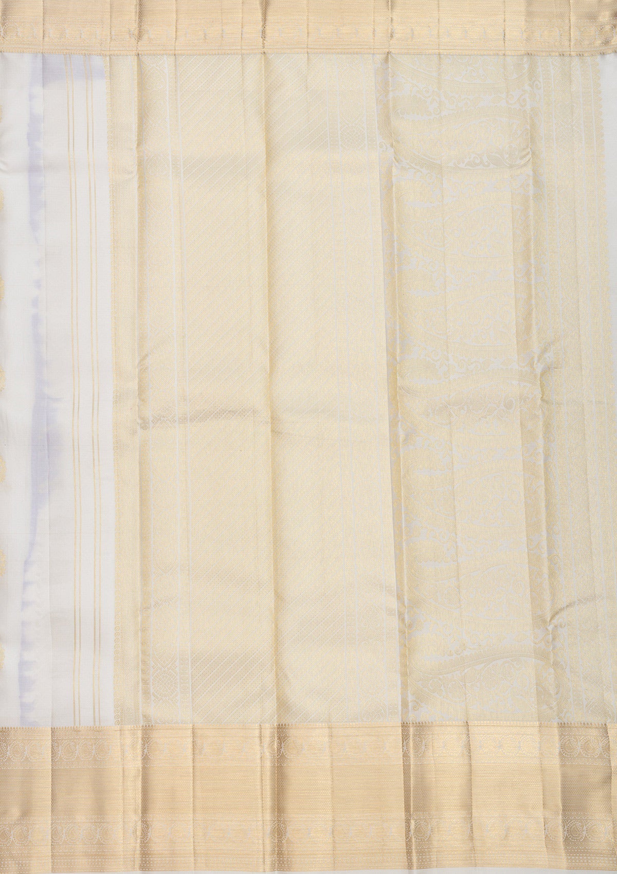 White Zariwork Pure Silk Saree-Koskii