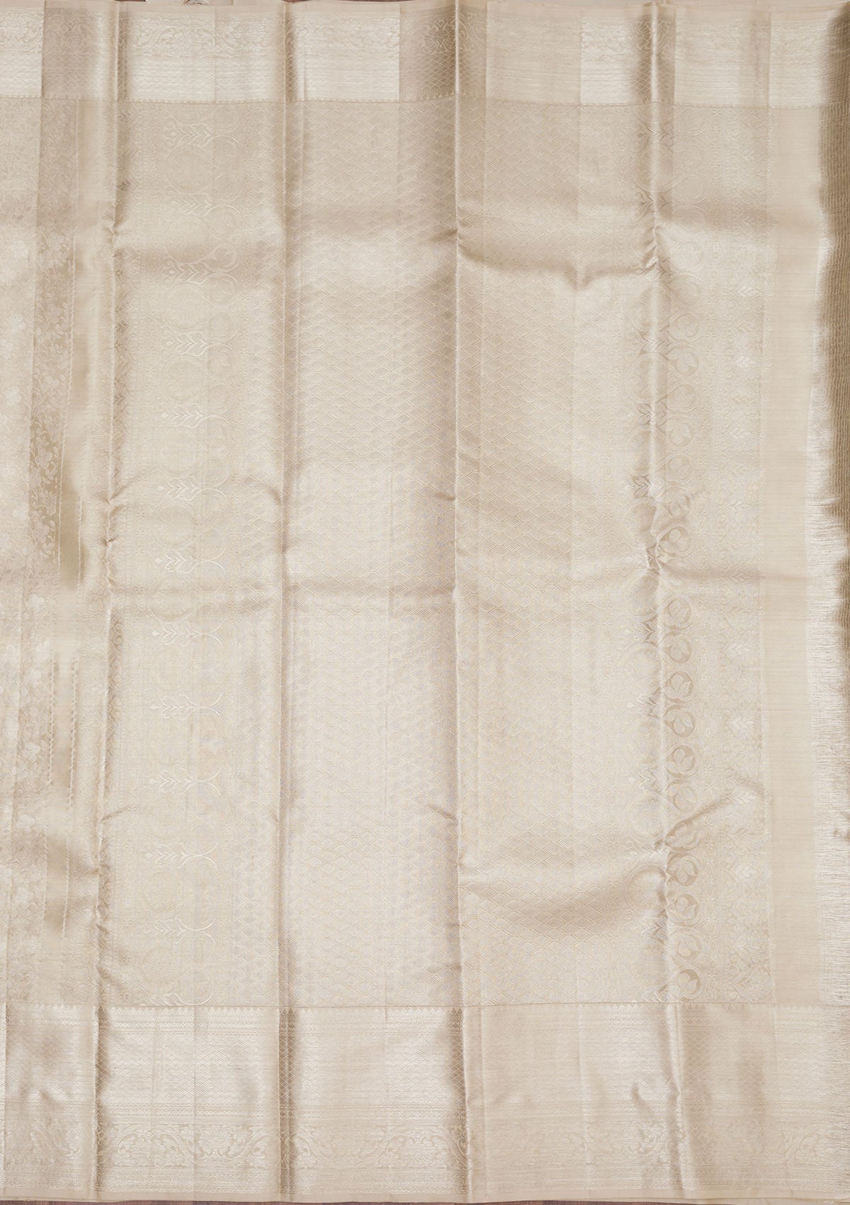 White Zariwork Pure Silk Saree-Koskii