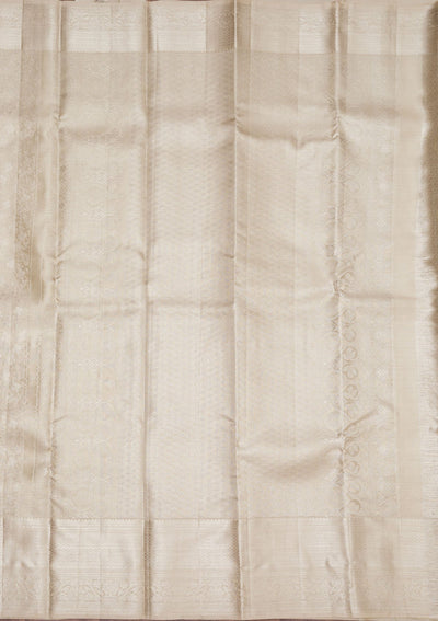 White Zariwork Pure Silk Saree-Koskii