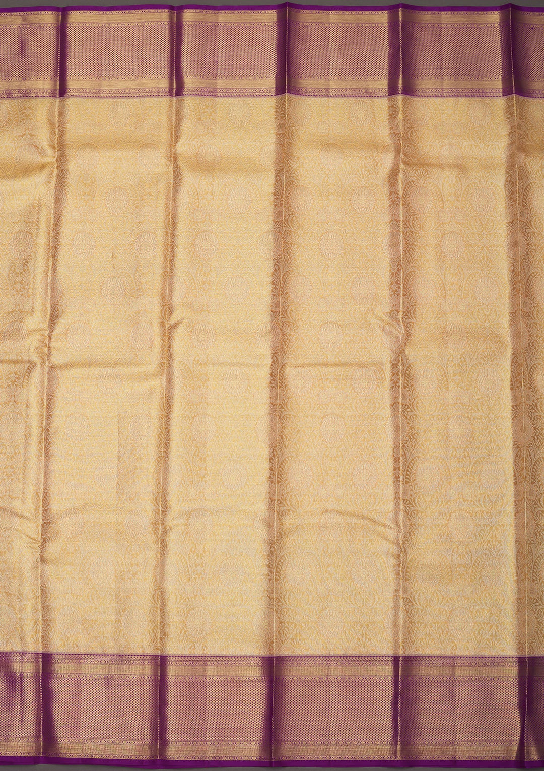 Cream Zariwork Pure Silk Saree-Koskii