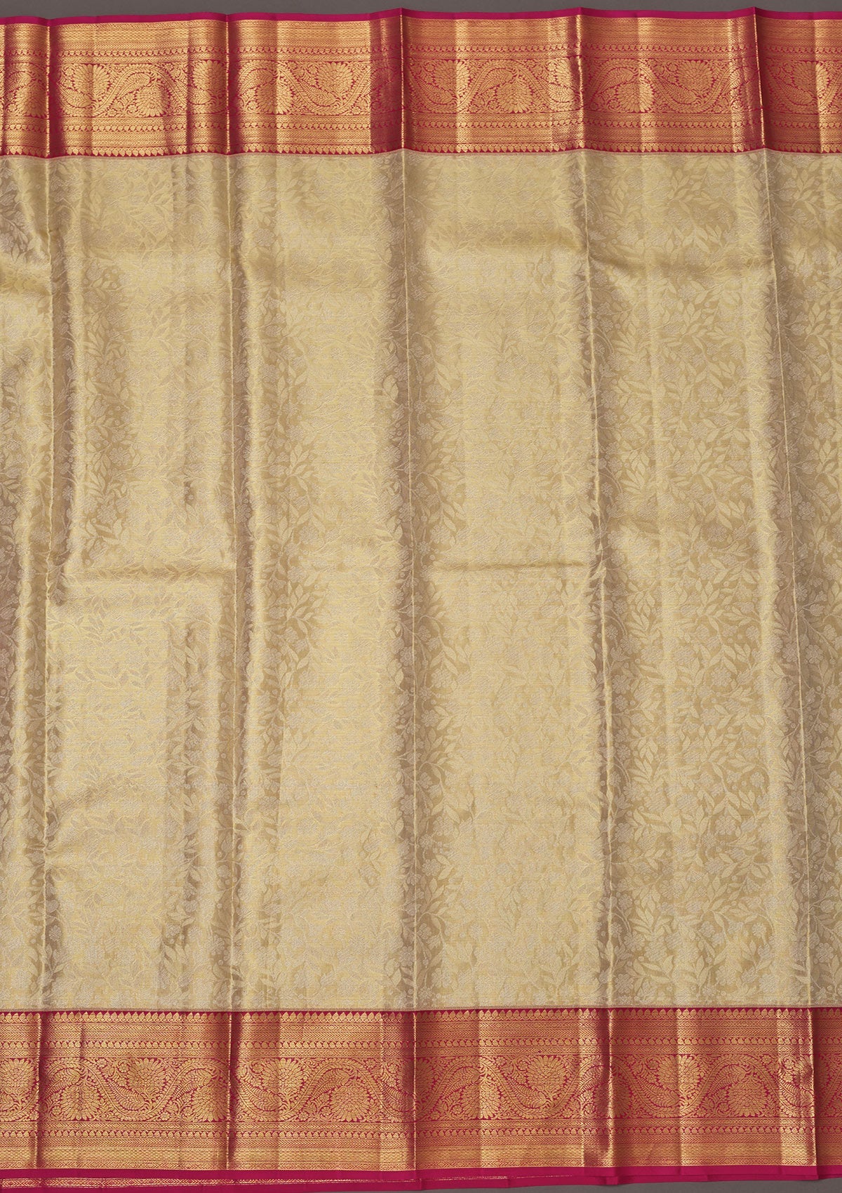 White Zariwork Pure Silk Saree-Koskii