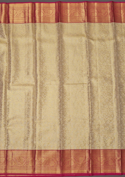 White Zariwork Pure Silk Saree-Koskii